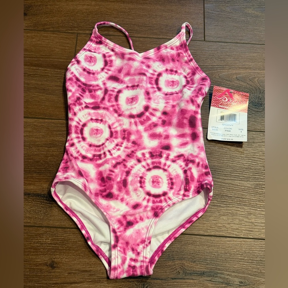 Kanu Surf Tie Dye Pink One Piece Swimsuit Size 4 NWT